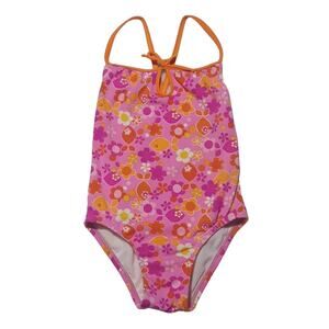 Speedo girls' floral fish print crossback swimsuit